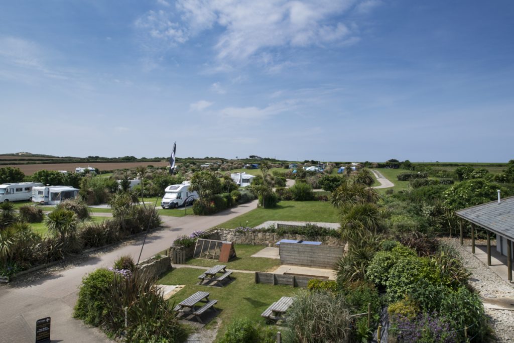 Camping Cornwall holiday Gwithian Farm Campsite nr St Ives, Cornwall
