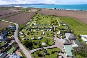 A view of Gwithian Farm Campsite short distance from beach