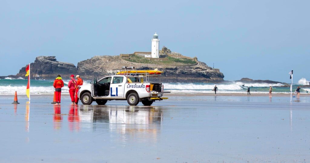 Life guarded cornish beach